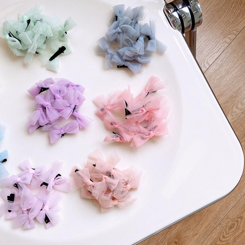 Set 10 kẹp tóc hình nơ dễ thương nhiều màu sắc dành cho bé gái