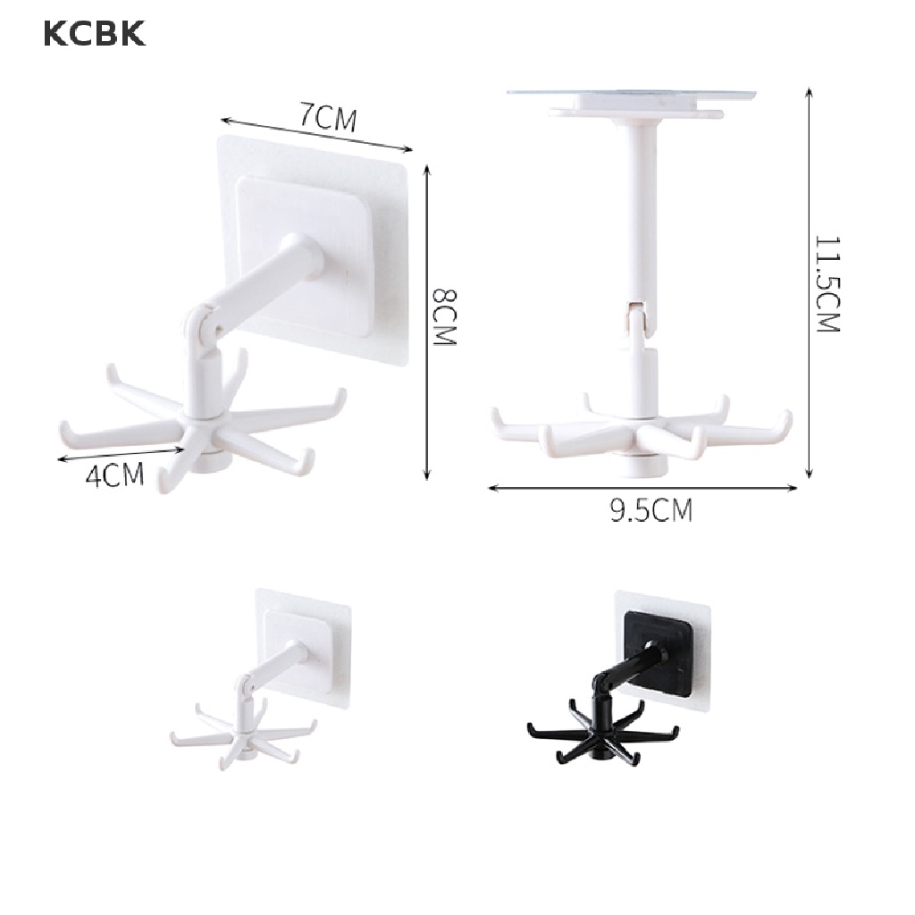 KC 360° Rotating Hook Bathroom Organizer Storage Rack Rotated Holder Kitchen Tools BK