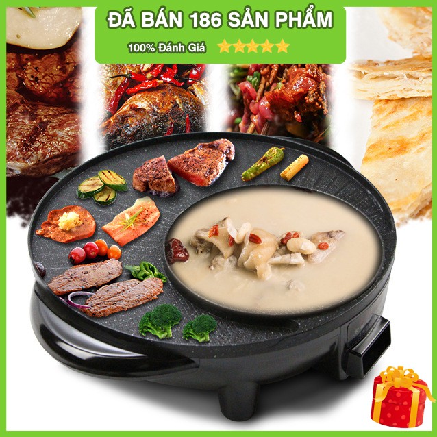 Nồi Lẩu Nướng ️BBQ🍀FREESHIP️🍀 Bếp Điện Lẩu Nướng Đa Năng Hàn Quốc 2 in 1, Siêu Tiện Dụng SKG SUKI & BBQ