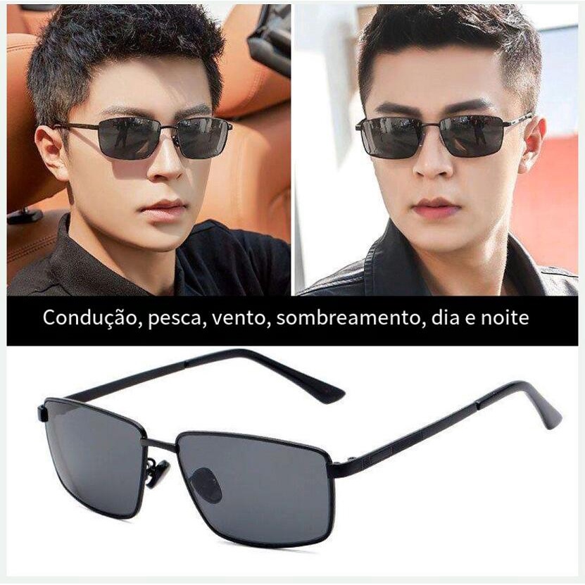 Kính Mát Phân Cực Mặt Vuông Thay Đổi Màu Sắc Thời Trang Cho Nam Và Nữ