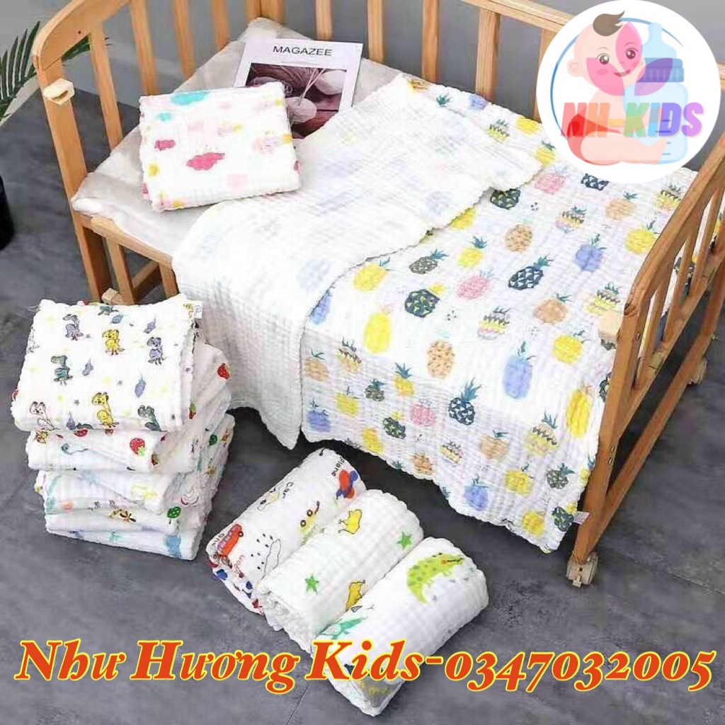 Khăn xô sợi tre đa năng 6 lớp (105x105cm) - Khăn tắm cho bé sợi tre 6 lớp