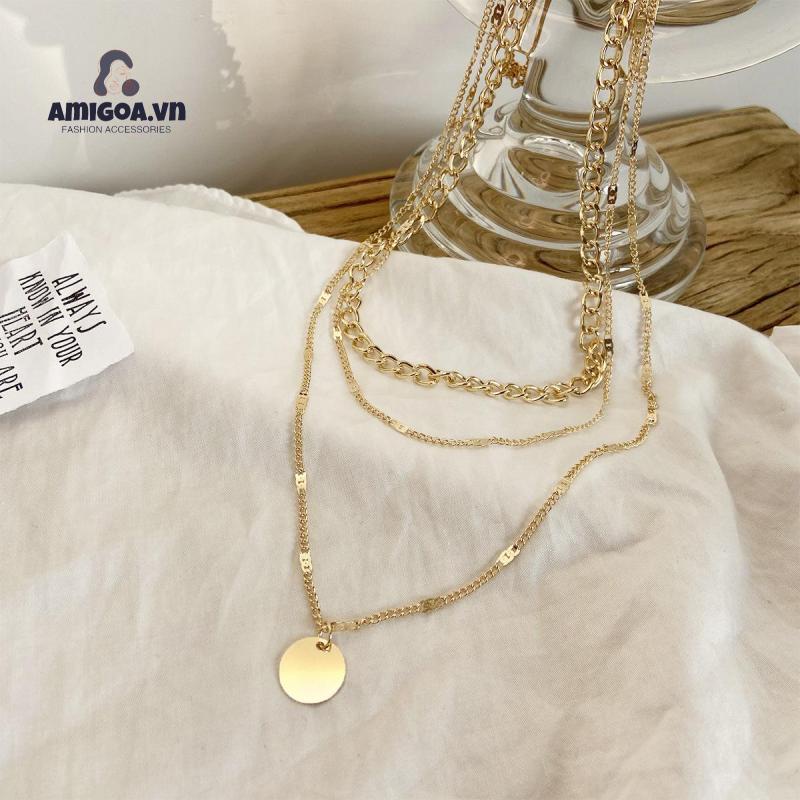 ✨✨Vòng cổ Kim Loại Nhiều Lớp Thiết Kế Đơn Giản