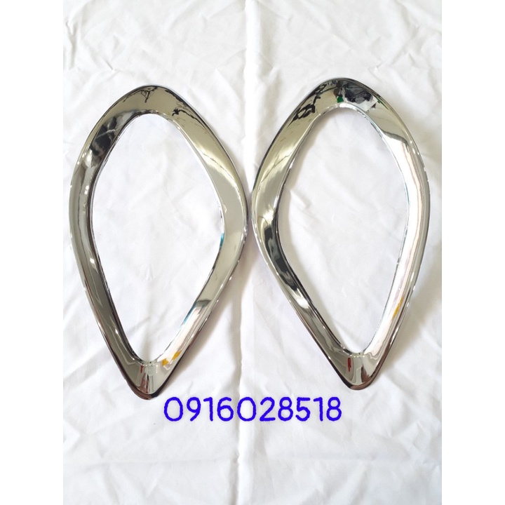 Bộ 2 Ốp viền đèn gầm trước Kia morning 2009 2010 2011 xi mạ Crom