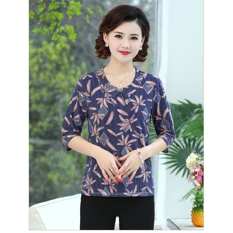 Áo kiểu nữ trung niên -áo sơ mi tay ngắn cho bà cho mẹ