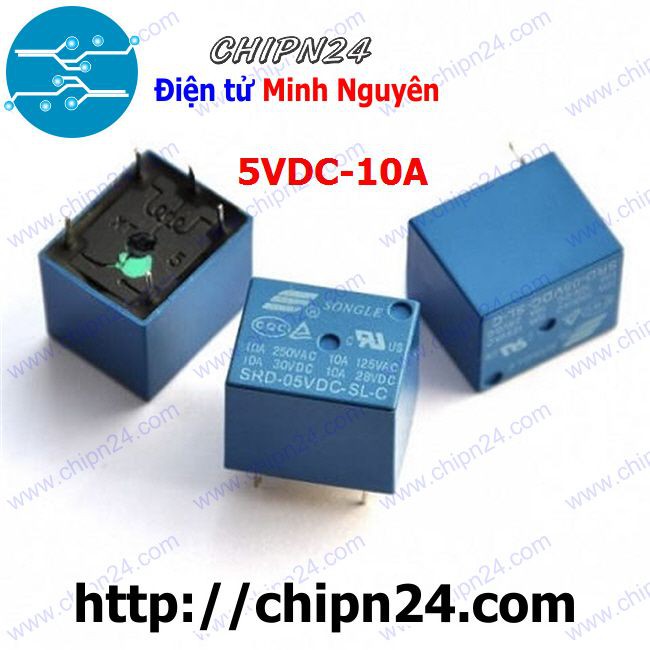 [2 CON] RELAY 5 CHÂN 5V-10A SRD-05VDC-SL-C (5P5V10A)