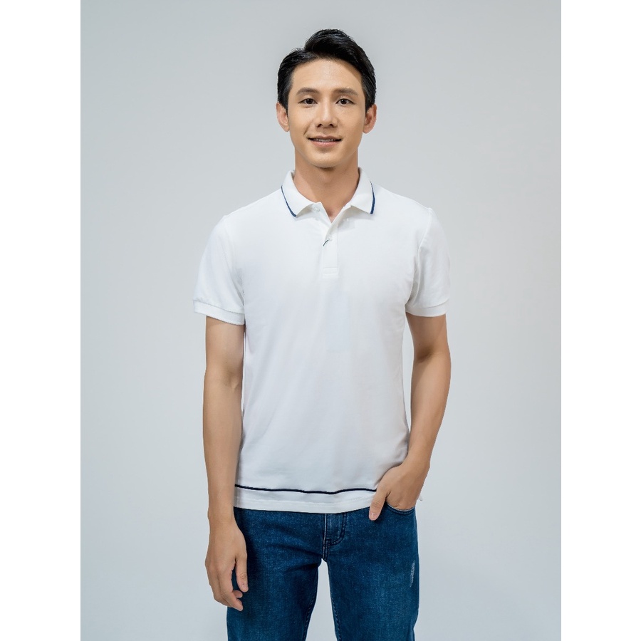 Áo Thun Polo Nam Ngắn Tay Có Cổ Bẻ OWEN APV220326 Áo Phông Màu Trắng Phối Viền Cổ Xanh Vải Cotton Cao Cấp Dáng Body Fit