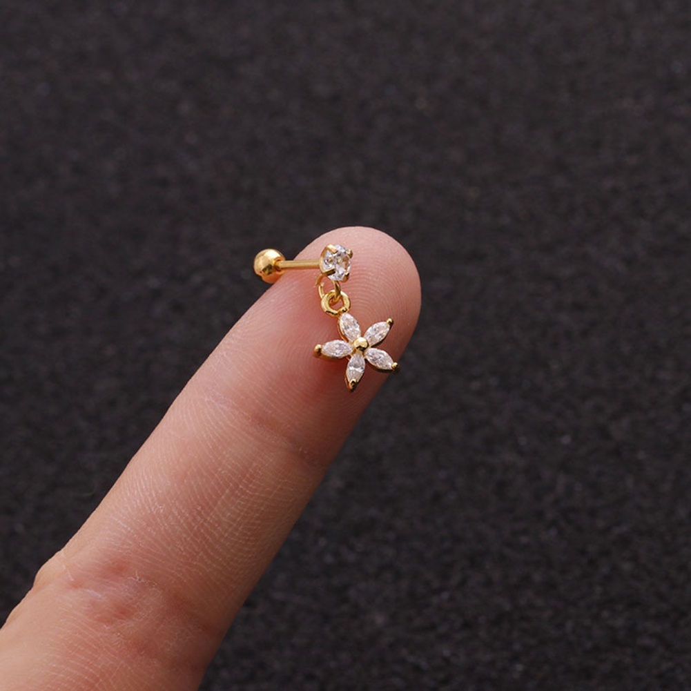 Bông Tai Hình Hoa / Ngôi Sao Đính Đá Zircon Dễ Thương Thời Trang Cho Nữ