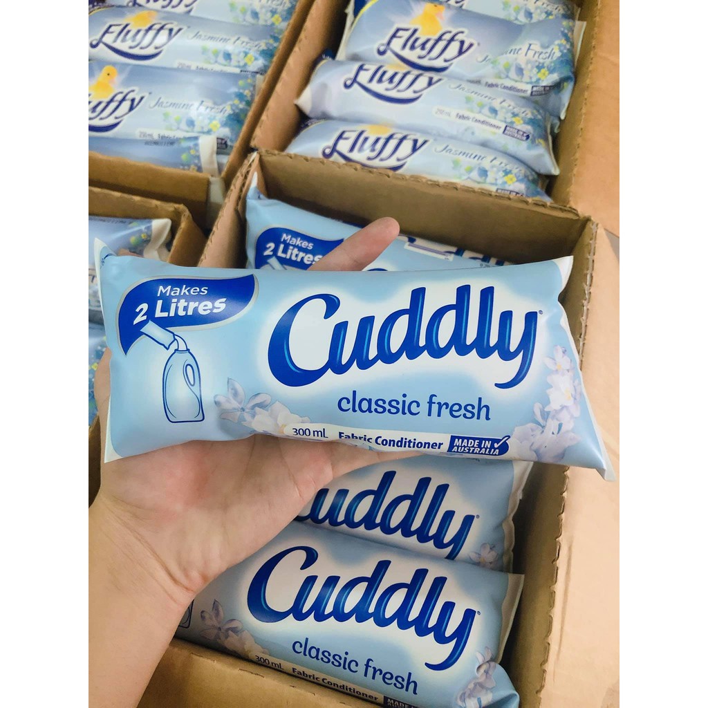 Nước Xả Vải Cô Đặc CUDDLY CLASSIC FRESH 300ML FABRIC CONDITIONER SACHET ÚC