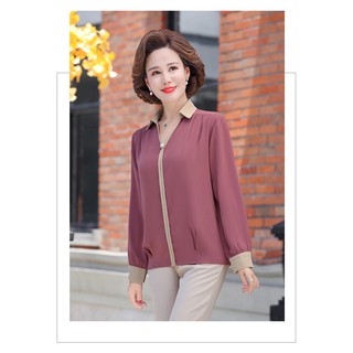 Áo sơ mi nữ trung niên cao cấp _bạc