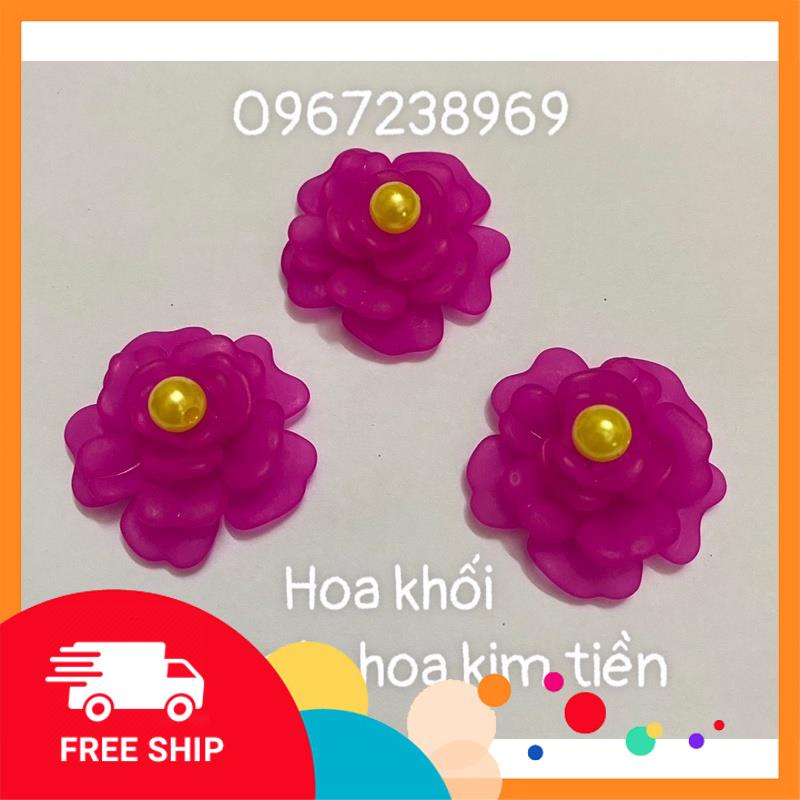 Set 1 bông hoa khối 4 lớp,điểm cây kim tiềncây tài lộc phong thủy,hoa Handmade trang trí nhà cửa