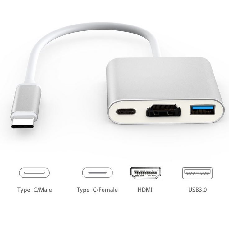 Cáp chuyển đổi từ TYPEC TO HDMI kết nối máy tính với tivi Full HD 1080P LOẠI TRẮNG TỐT