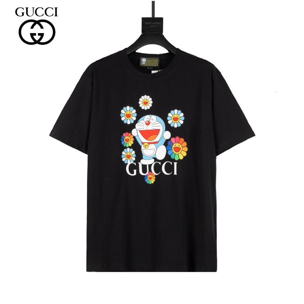 Áo Thun Ngắn Tay Họa Tiết Gucci Doraemon Thời Trang Hàn Quốc Cho Nam Nữ