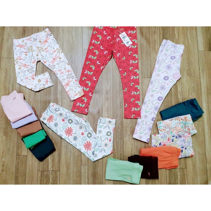 Quần legging bé gái dài ôm lưng cao sành điệu size từ 6 tháng đến 12 tuổi