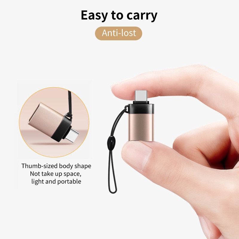 Đầu Chuyển Đổi Jp1 Usb C Otg Usb 3.0 Sang Type C Cho Macbookpro Xiaomi Huawei Mini