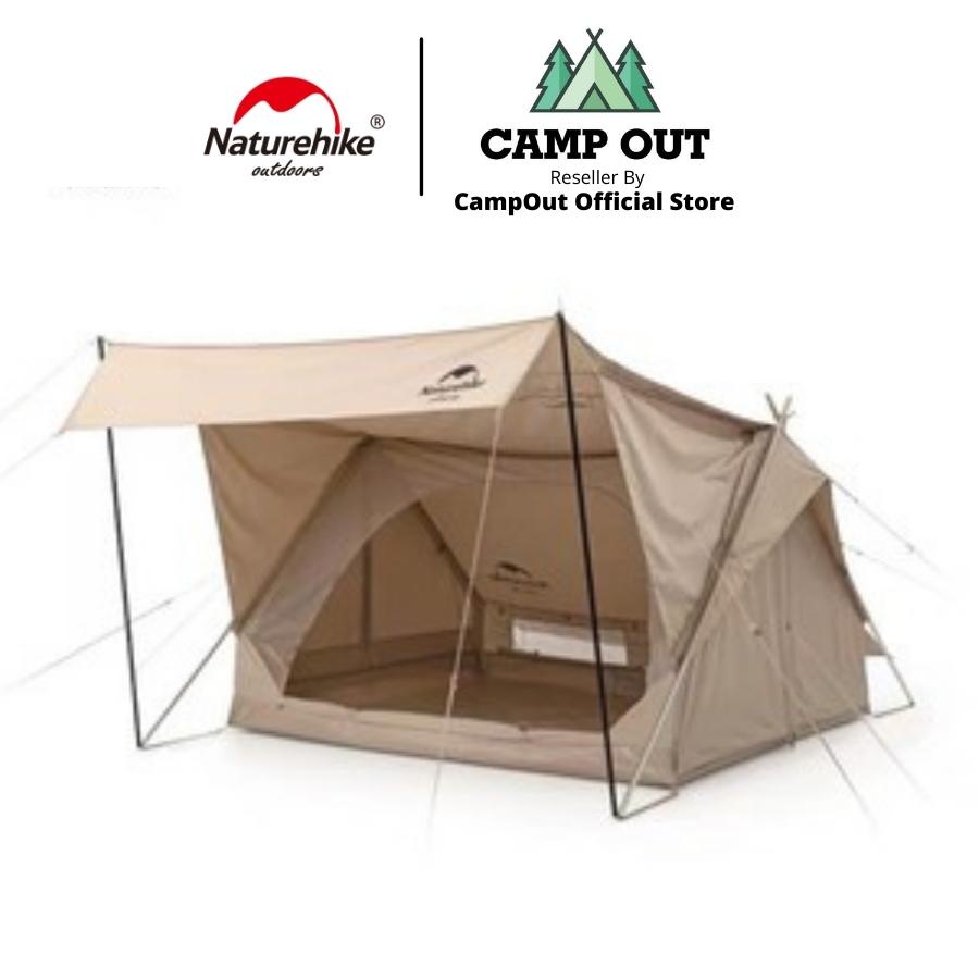 Lều cotton dáng chữ A có mái hiên che nắng Glamping Naturehike NH20ZP011 Campoutvn A401