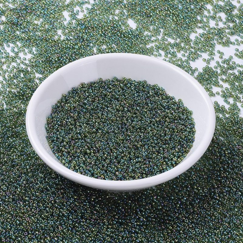 Set 1111 hạt rocaille tròn AB trong suốt 11/0 2x1.3mm lỗ xỏ 0.8mm 10g phong cách Nhật Bản