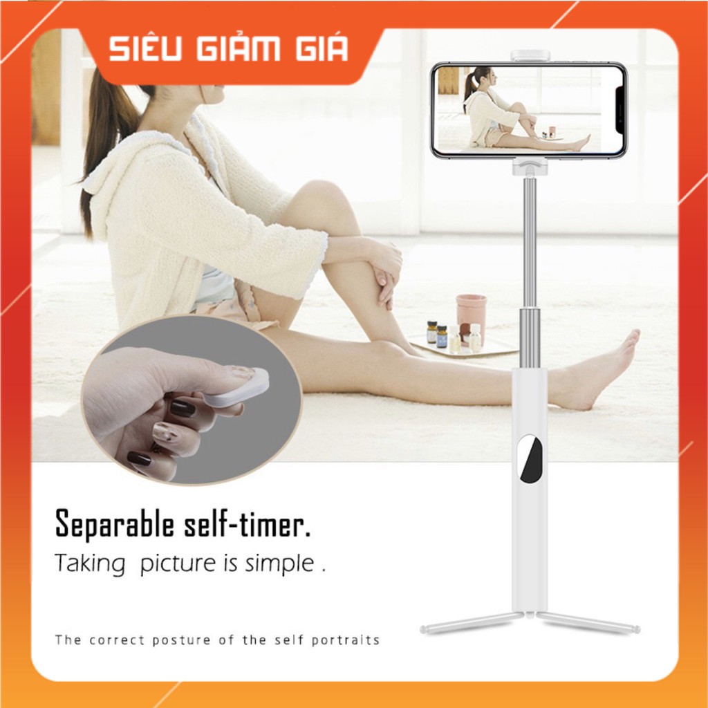 Gậy Chụp Ảnh Selfie Bluetooth Có Remote L02  - Gậy Chụp Hình 3 Chân Tháo Rời Có Điều Khiển Từ Xa