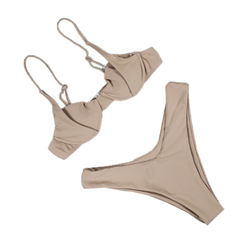 Bikini màu trơn có mút nâng ngực quyến rũ dành cho nữ