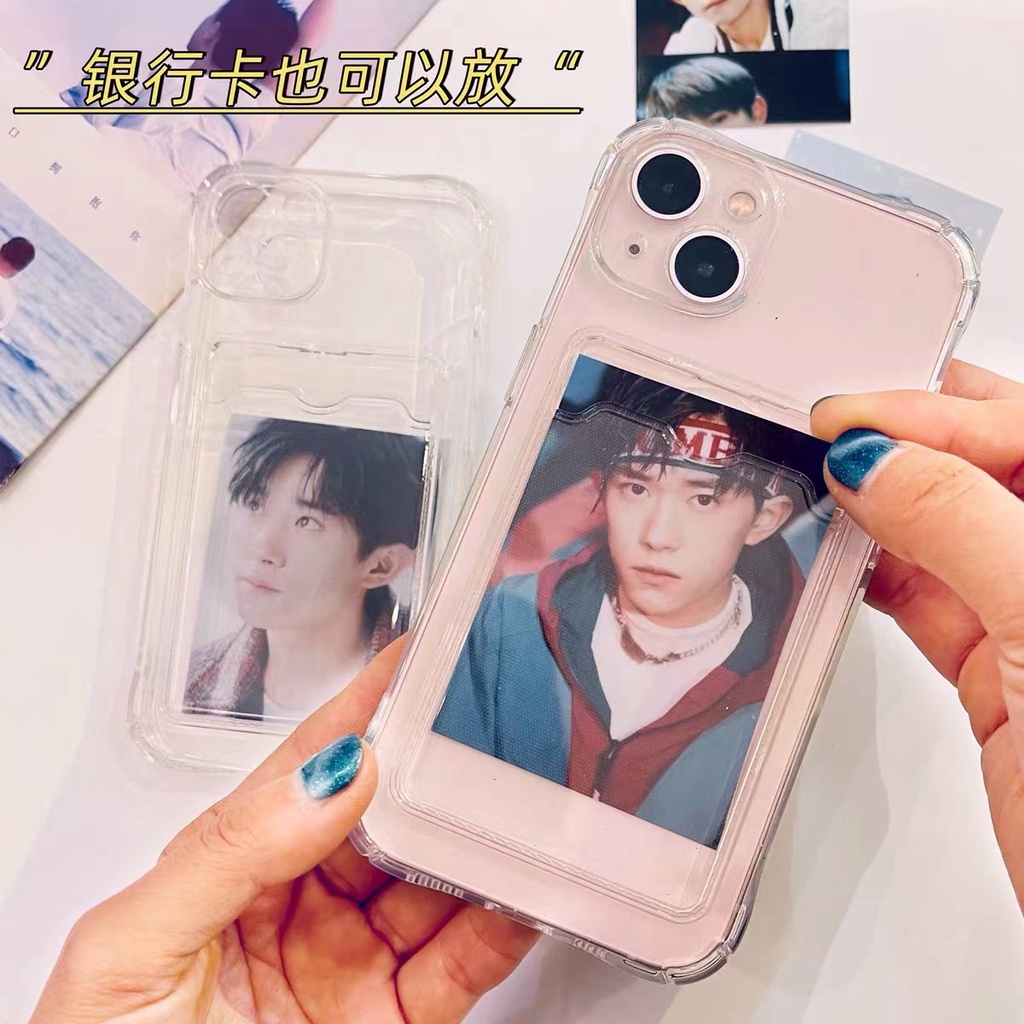 Ốp Điện Thoại Trong Suốt Chống Sốc Có Ngăn Đựng Thẻ Cho Iphone 14 Pro Max 13 Pro Max 12 11 Pro Max 12 Mini 7 8 Plus