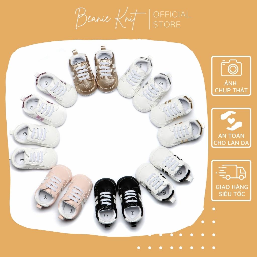 Giày đế mềm BEANIE da PU nhẹ nhàng thoải mái thời trang dành cho bé 0 - 12 tháng tuổi