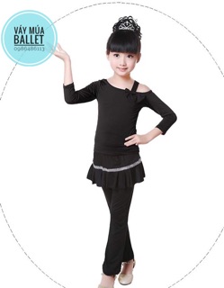 Bộ dance thun lệch vai dài tay