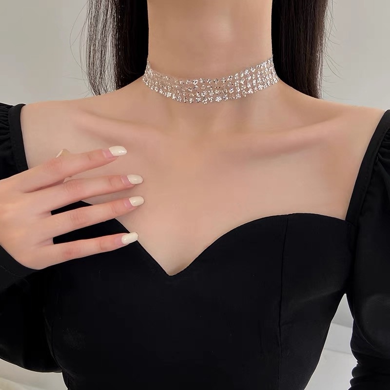 Vòng Cổ Choker Lấp Lánh Đơn Giản Thời Trang
