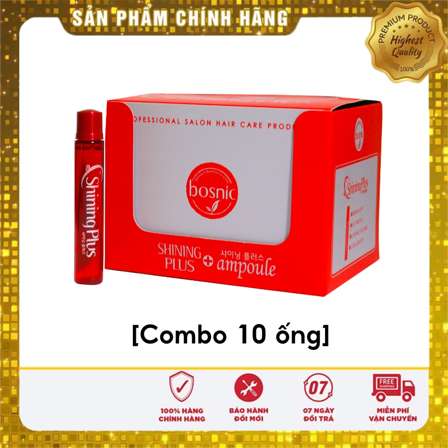 [Combo 10 ống] Huyết Thanh Phục Hồi Tóc Hư Tổn Shining Plus BOSNIC 13ML