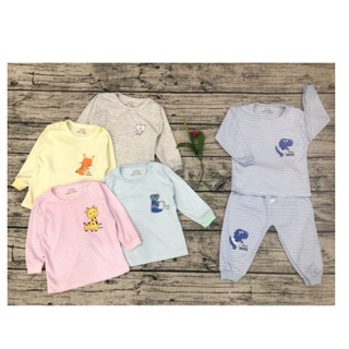 Sỉ 3 bộ quần áo dài tay thu đông noubaby mẫu kẻ cho bé trai/bé gái