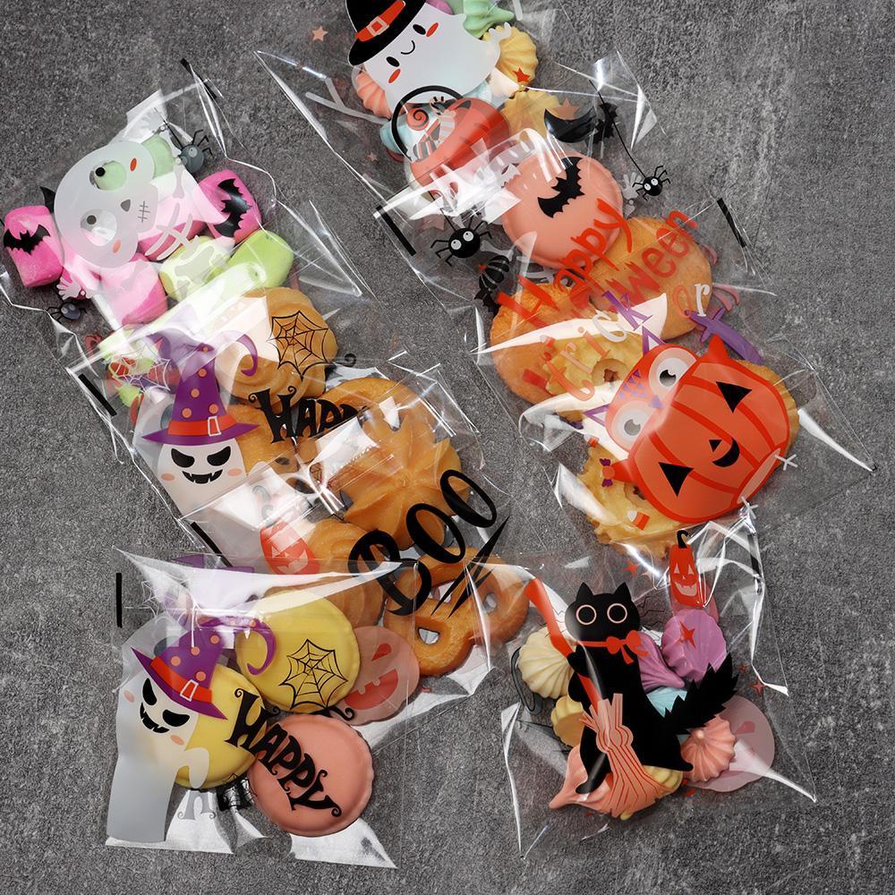 Set 100 Túi Đựng Bánh Kẹo Trang Trí Tiệc Halloween Dễ Thương