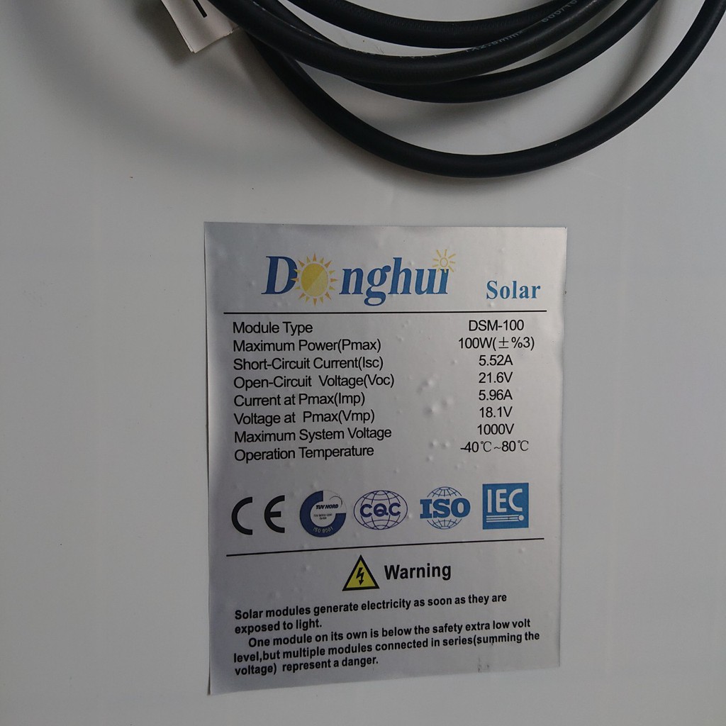 [ Hàng Grade A] Pin năng lượng mặt trời Mono 100W DongHui. Hiệu suất cao. Bảo hành 10 năm.