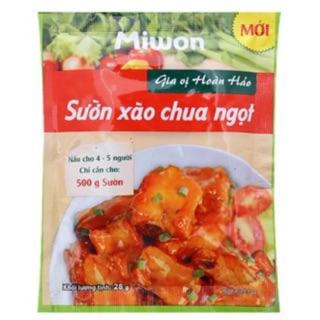 Gia vị hoàn hảo sườn xào chua ngọt Miwon gói 28g