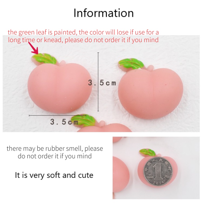 Đồ Chơi Xốp Squishy Giảm Stress Hình Quả Đào Dễ Thương Cho Bé