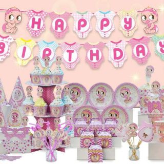 Set baby trang trí sinh nhật cho bé gái