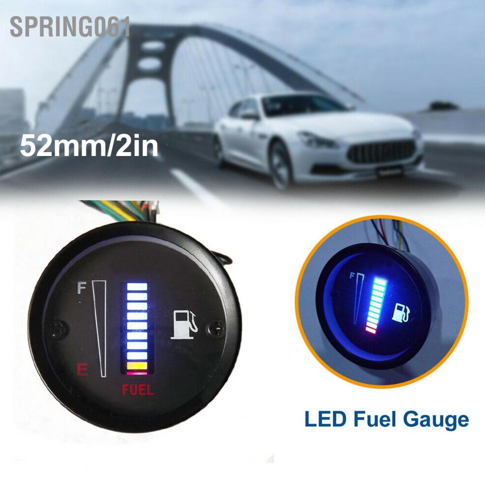 [Hàng Sẵn]  Đèn báo đồng hồ đo nhiên liệu LED 52mm Dia 12V Điện trở có thể điều chỉnh cho xe máy ô tô【Spring061】