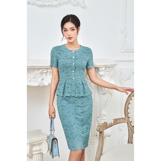 Đầm ren xanh Chicland size S