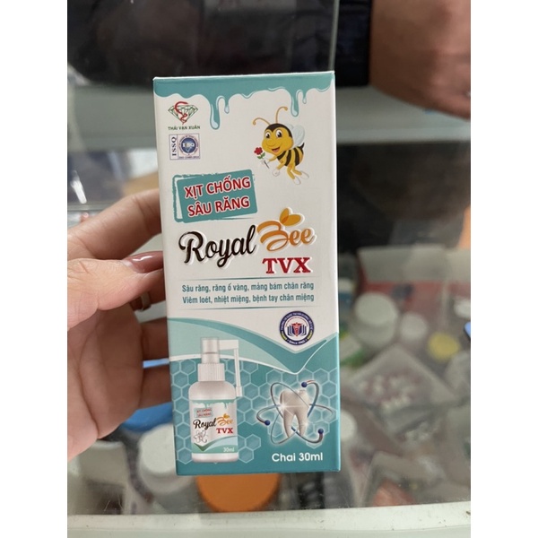 Xịt chống sâu răng ROYAL BEE TVX- Giảm răng ố vàng, mảng bám chân răng, nhiệt miệng, chân tay miệng (Lọ 30ml)