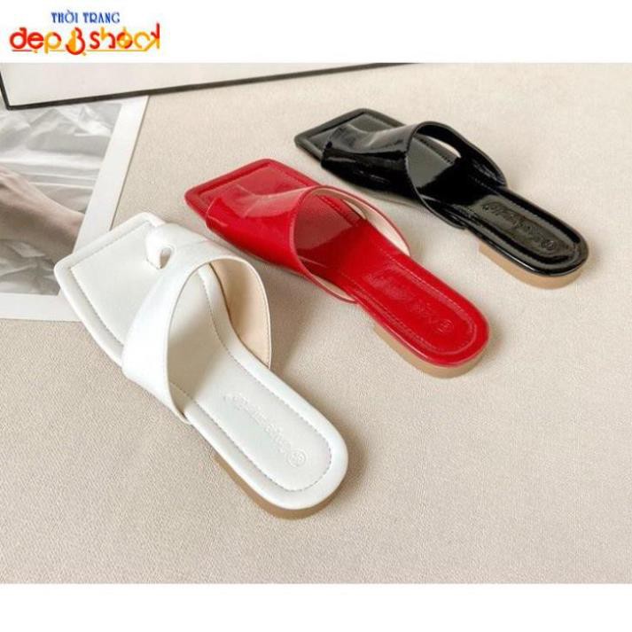 Dép Nữ Xỏ Ngón Mũi Vuông Thời Trang Depvashock-MS112