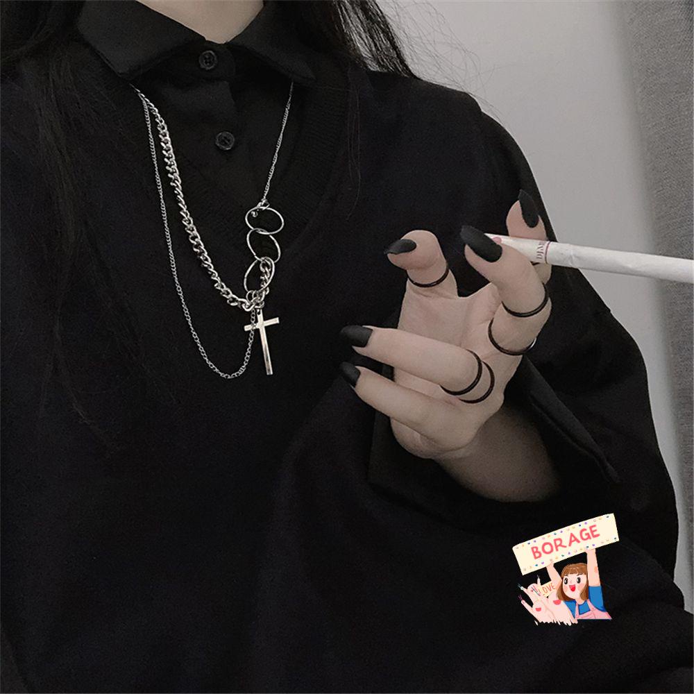 Vòng cổ Chuỗi Xích Mặt Thánh Giá Phong Cách Gothic Punk Cho Nam Và Nữ