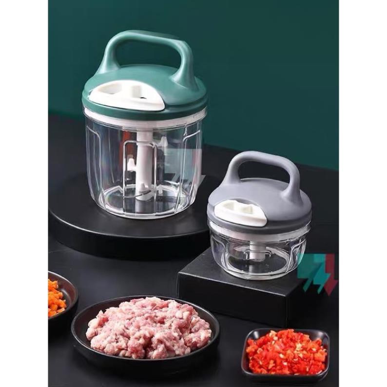 dụng cụ xay nghiền tỏi ớt bằng tay siêu dầy đẹp-dây kéo kèm dụng cụ đánh trứng