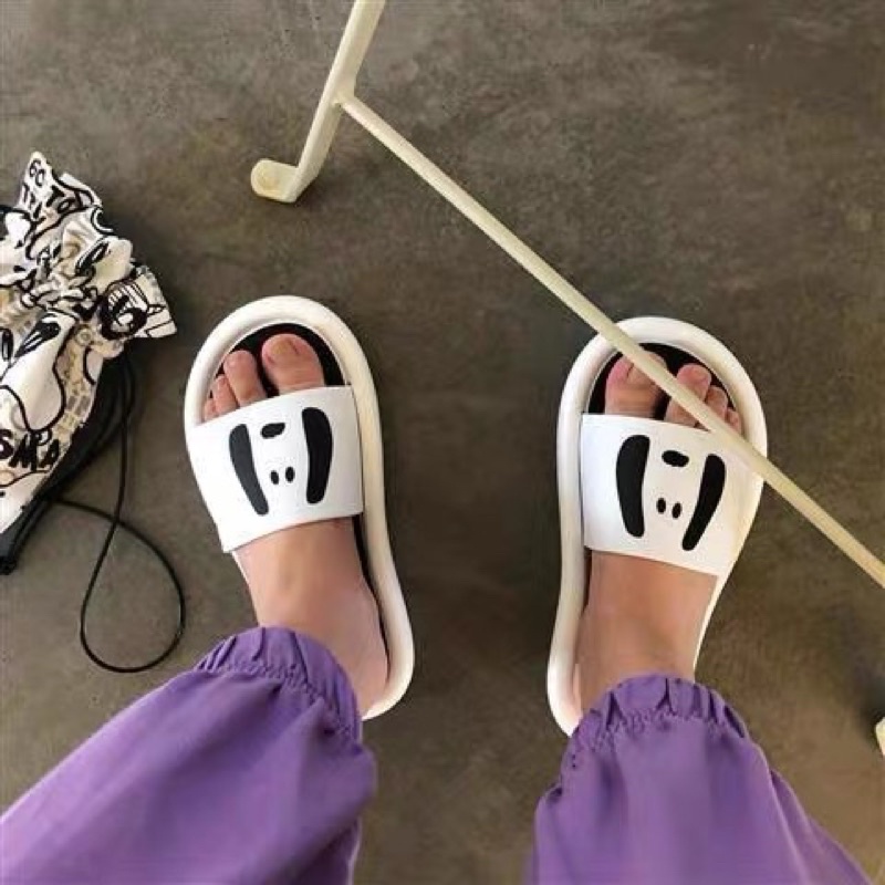 Dép quai ngang nữ BIU BIU, đi trong nhà cute họa tiết dễ thương Unisex.