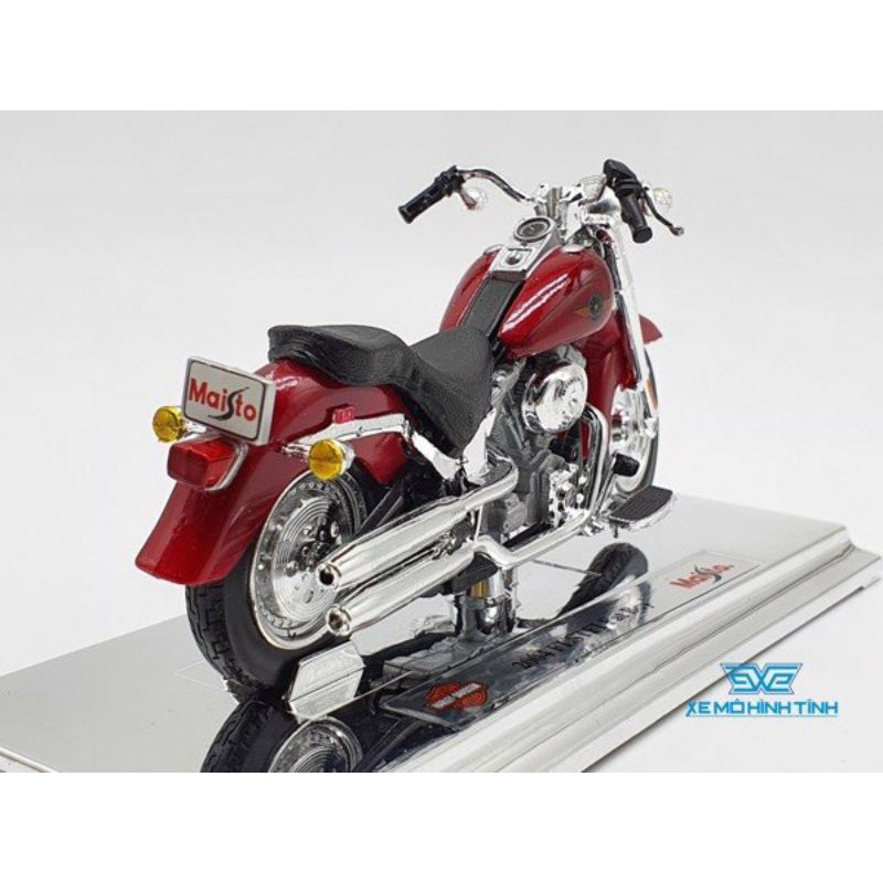 XE MÔ HÌNH HARLEY DAVIDSON 2004 FLSTFI Fat Boy 1:18 MAISTO (ĐỎ)