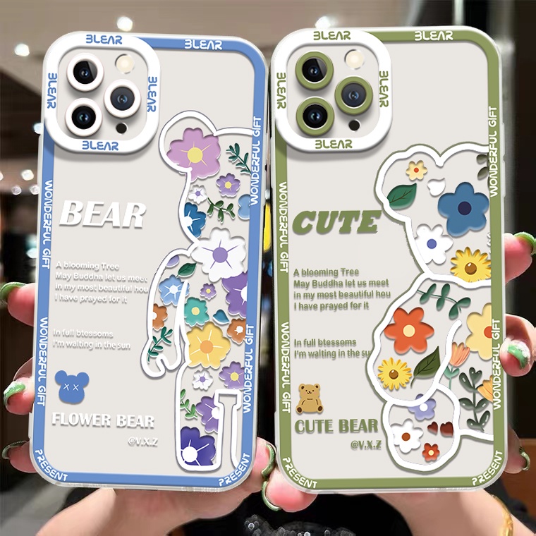 Ốp Điện Thoại TPU Mềm Trong Suốt Chống Sốc In Hình Gấu Dễ Thương Cho IPhone 14 13 12 11 Pro XS Max X XR 8 7 6 6S Plus
