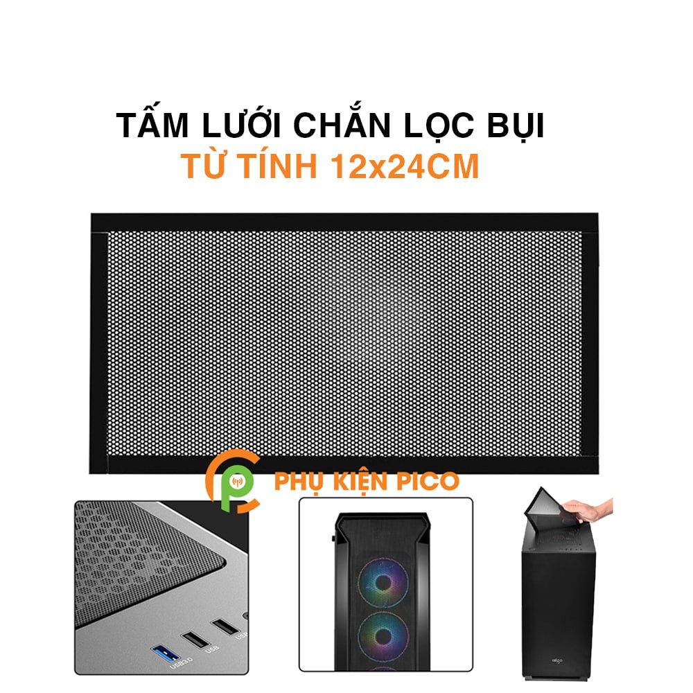 Tấm lưới chống bụi cho quạt tản nhiệt máy tính lưới từ tính kích thước 12cm x 24cm