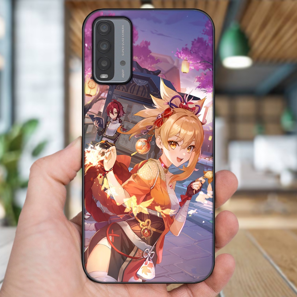Ốp lưng Xiaomi Redmi 9T viền đen in hình Yoimiya Genshin Impact