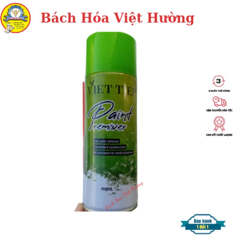 Bình xịt tẩy sơn cao cấp Viet Tiep- paint remover 450ml loại bỏ nhanh chóng lớp sơn, an toàn cho bề mặt