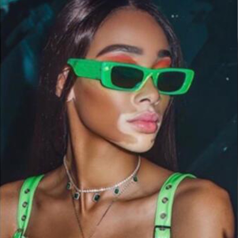 (YUZHU) INS Fashion Small Frame Square Retro Sunglasses for Women/Men