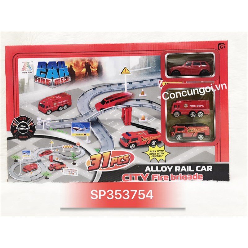 Đồ chơi ĐƯỜNG RAY XE LỬA PIN + 3C XE (ALLOY RALL CAR CITY ARMY SET) , 833D-3