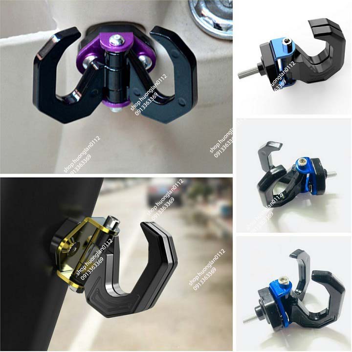 Móc Treo Đồ Xe Máy 2 Móc Nhôm Xoay 180 độ đủ màu giá 1 cái