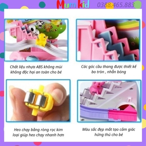Đồ chơi vui nhộn cho trẻ em, trẻ con heo Peppa Pig, vịt leo cầu thang cho bé trai và bé gái 1 2 3 4 5 tuổi MUMKID25