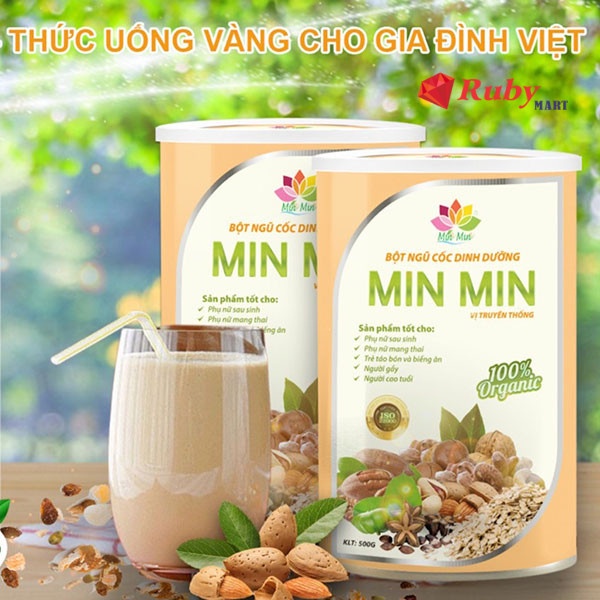 Ngũ Cốc Lợi Sữa Min Min, Bột Ngũ Cốc Bà Bầu 29 Hạt Và 30 Hạt Giúp Mẹ Tăng Sữa, Bé Tăng Cân, Hộp 500g